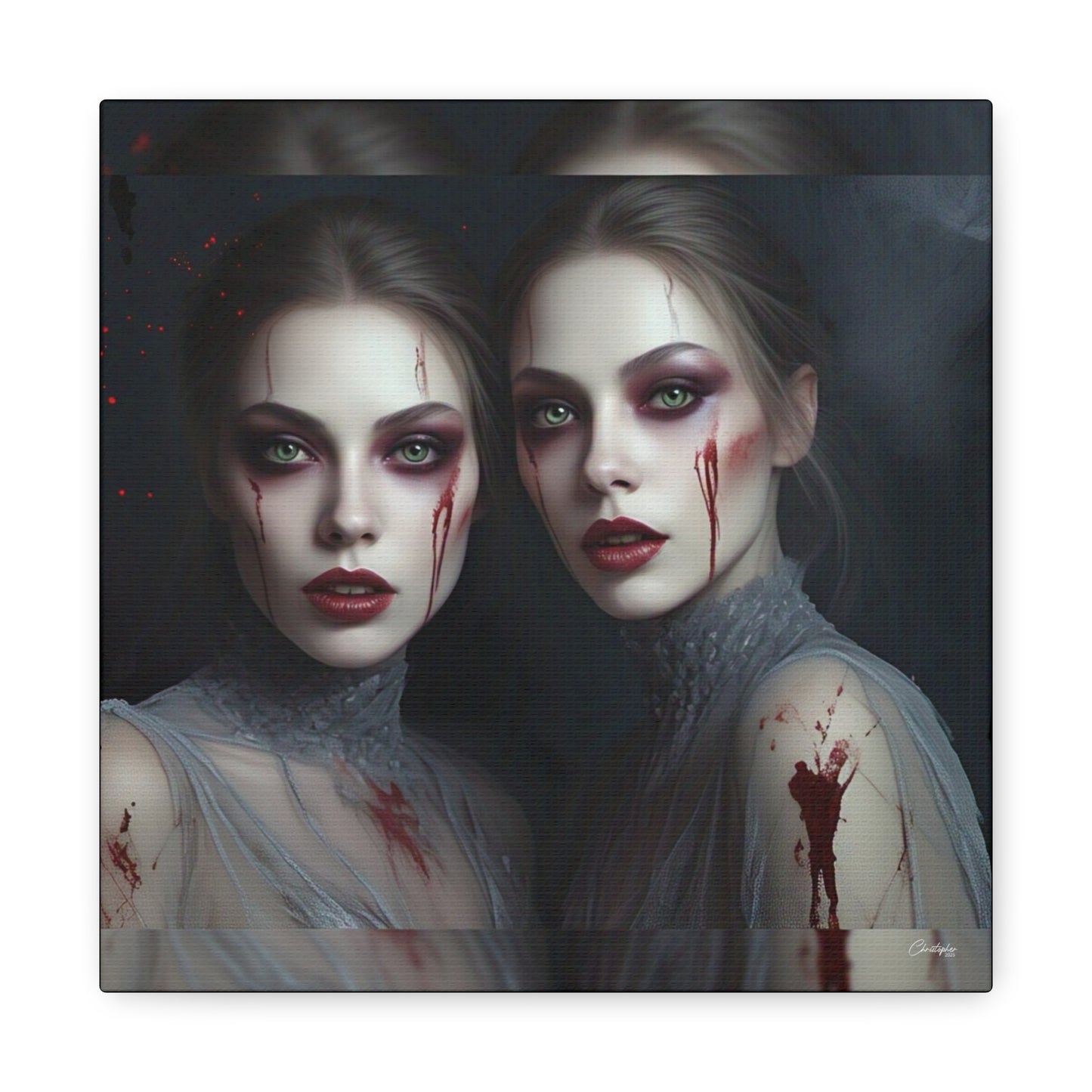 Spooky Art Canvas Print, Matte Canvas, Stretched Wall Decor, Gothic Home Decor, Halloween Art, Unique Gift