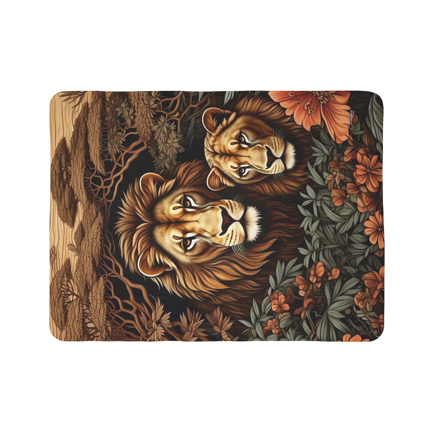 Wildlife Fleece Sherpa Blanket - Cozy Jungle Decor for Animal Lovers, Perfect for Gifting, Home, Camping, or Snuggling Up!