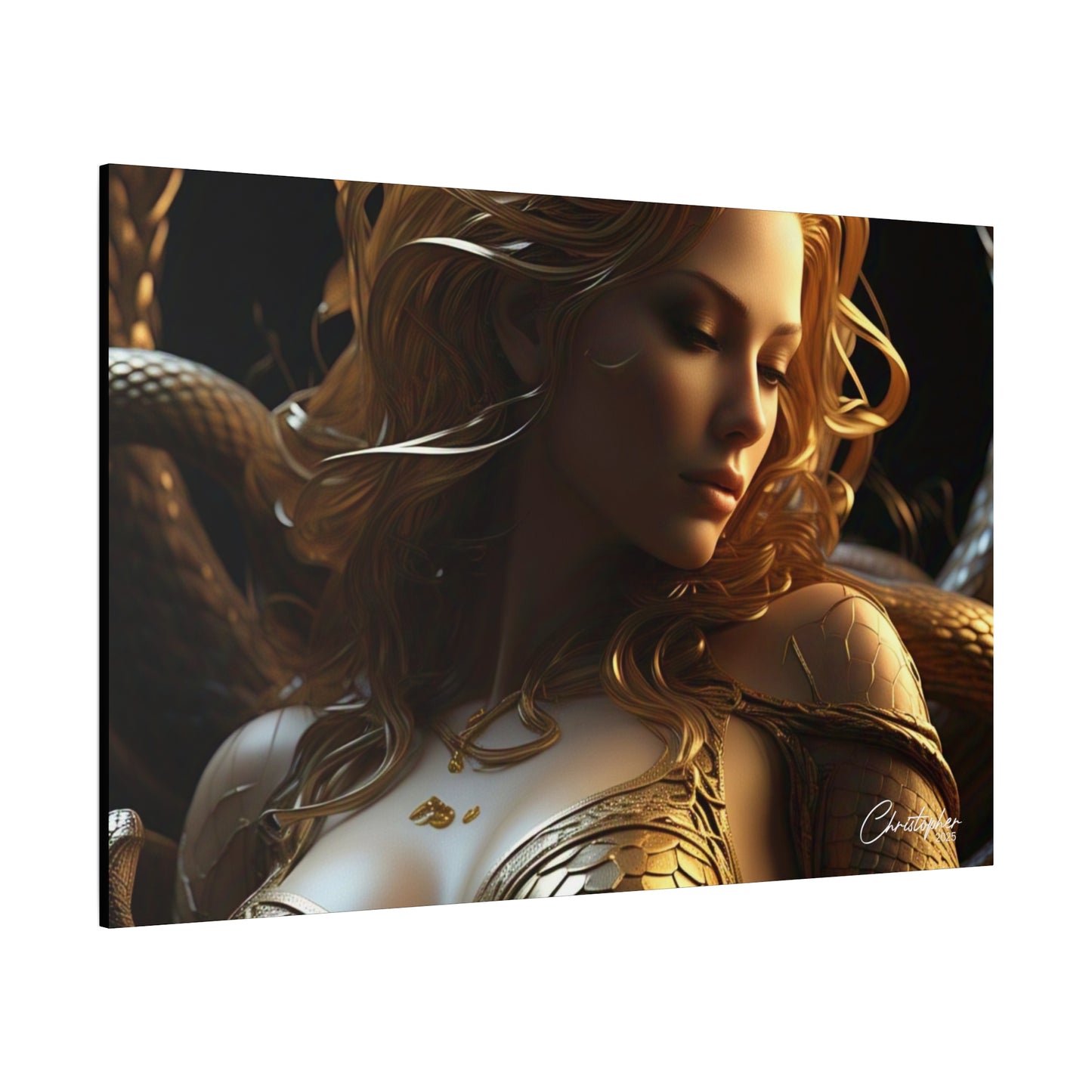 Fantasy Art Canvas Print - Serpent Goddess Home Decor