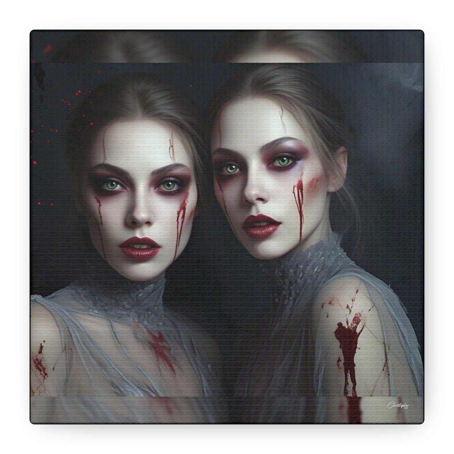 Spooky Art Canvas Print, Matte Canvas, Stretched Wall Decor, Gothic Home Decor, Halloween Art, Unique Gift
