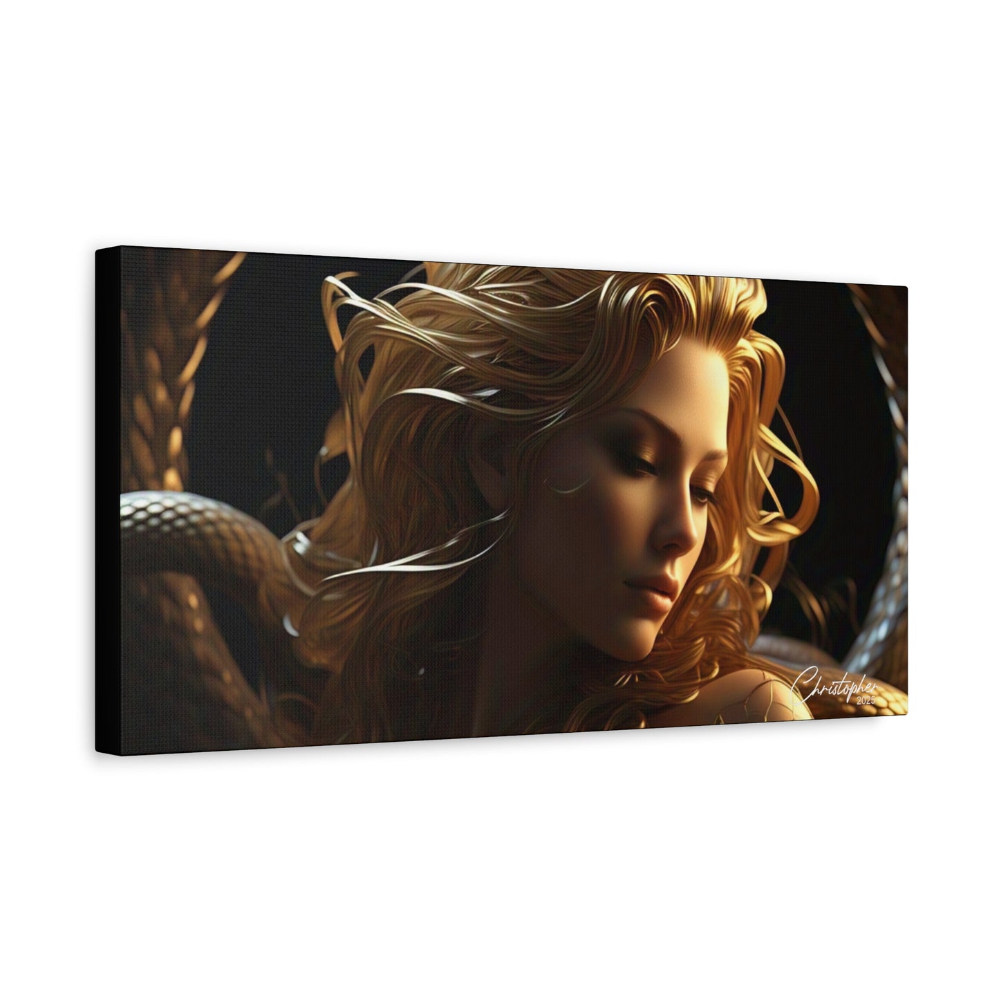 Fantasy Art Canvas Print - Serpent Goddess Home Decor