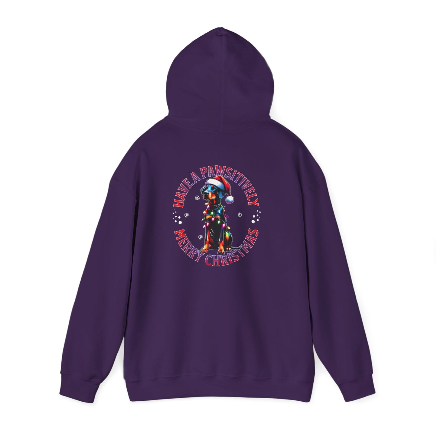 Christmas Pack Dobie Hoodie — “Have a Pawsitively Merry Christmas” Festive Dog Sweatshirt
