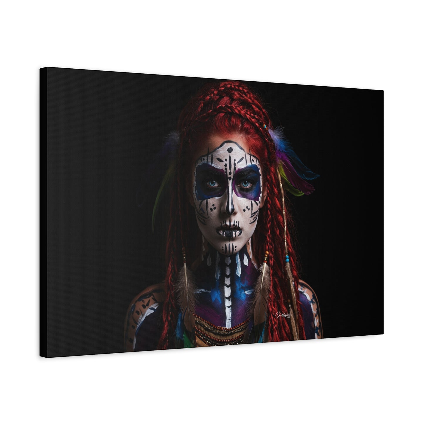 Colorful Tribal Art Canvas Print - Bohemian Home Decor