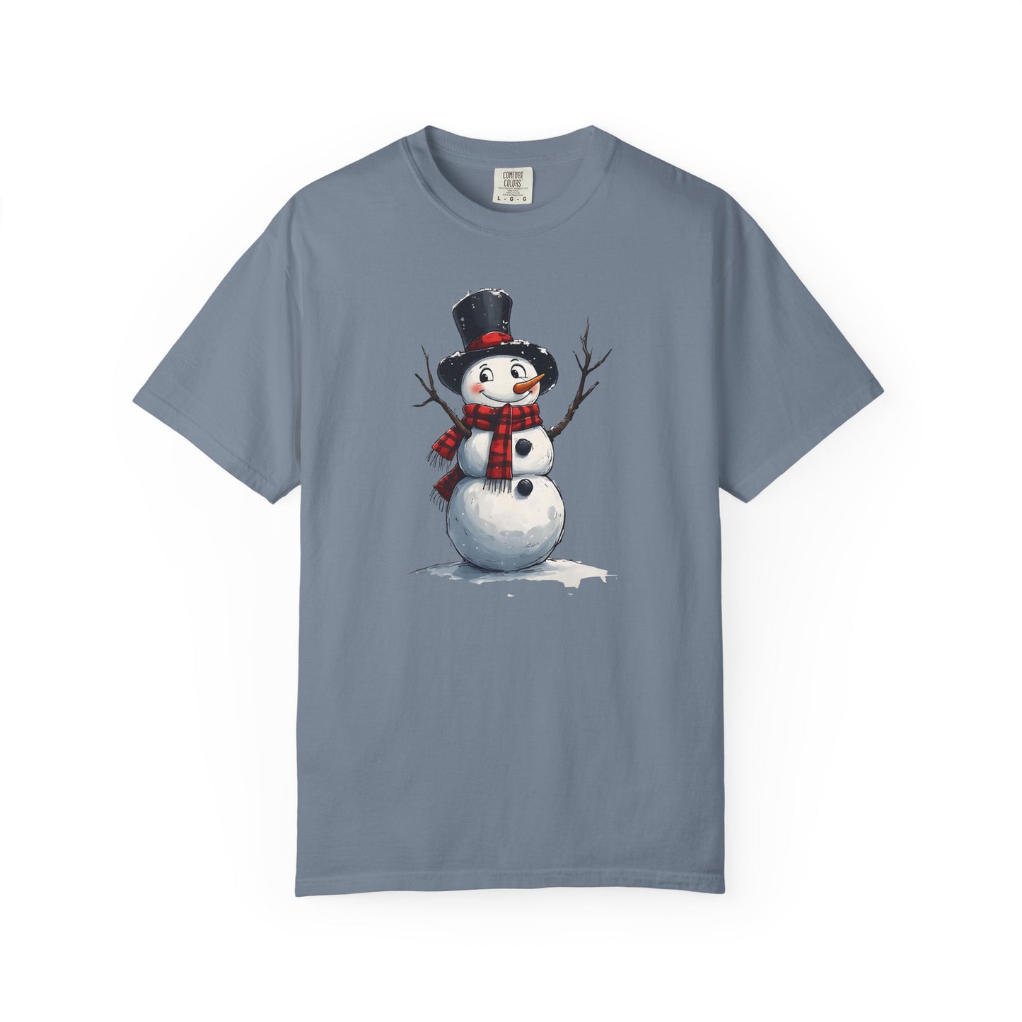 Snowman Tee — Cute Vintage Snowman with Scarf & Top Hat Holiday T-Shirt