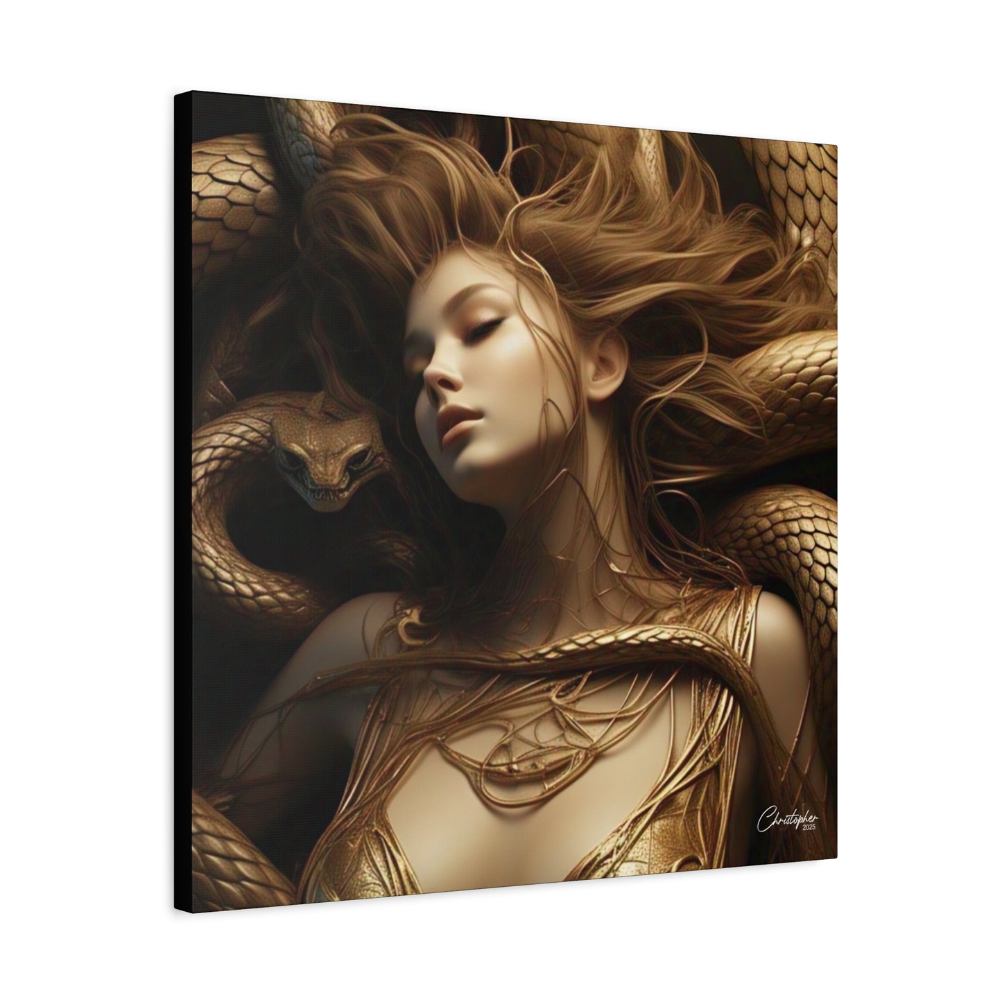 Goddess of Serpents Canvas Art - Stretched Matte Wall Decor