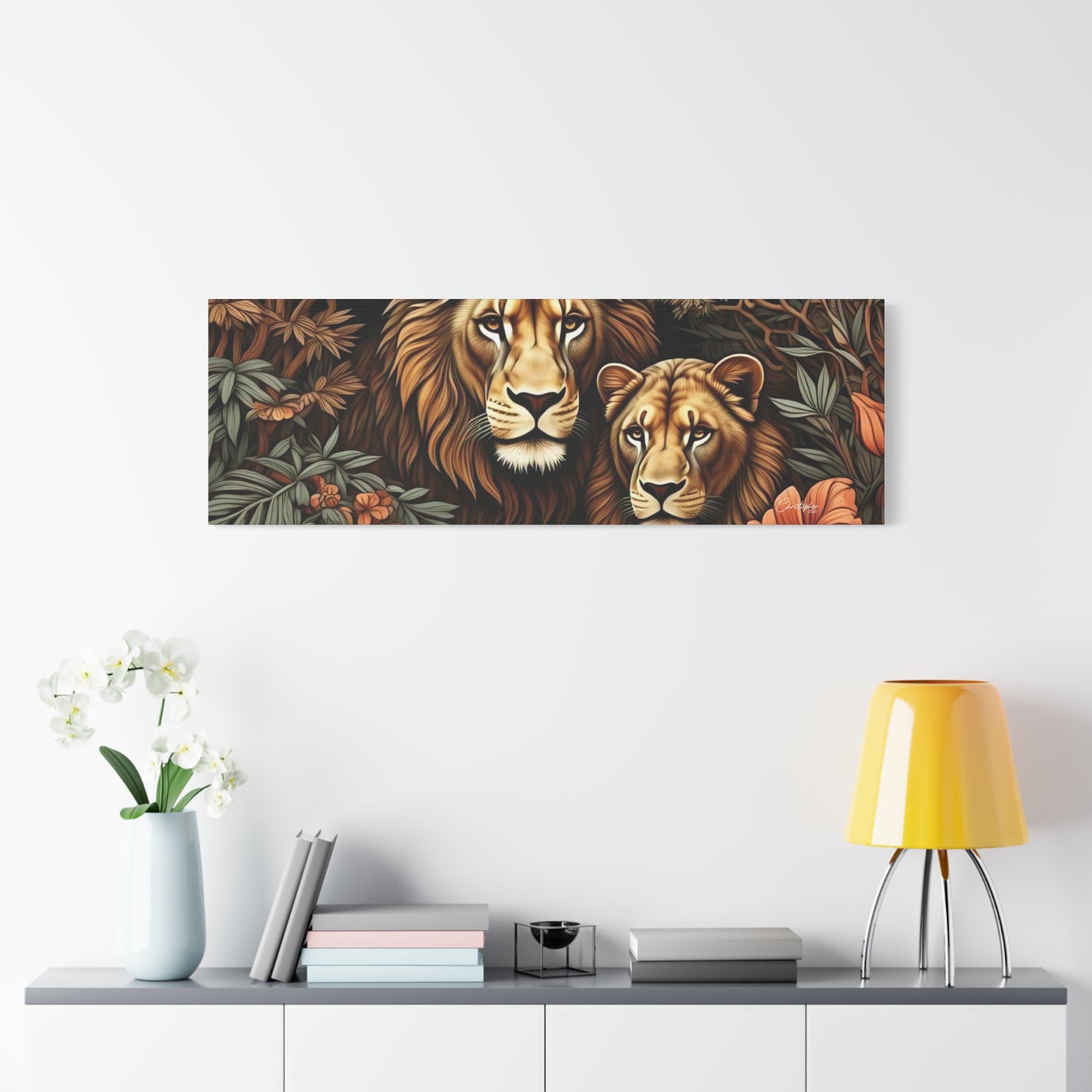 Majestic Lion Family Canvas Wall Art, Animal Lovers Decor, Wildlife Home Accent, Gift for Nature Enthusiasts, Meaningful Family Art