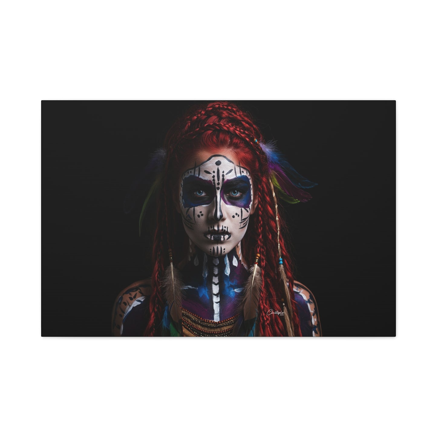 Colorful Tribal Art Canvas Print - Bohemian Home Decor