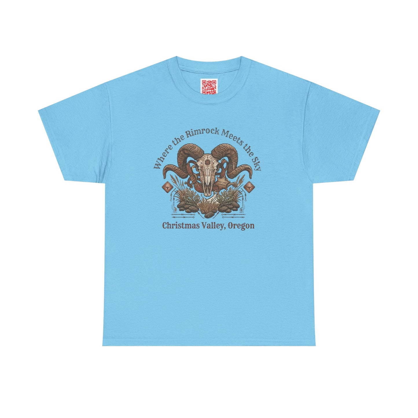 Ram Skull Graphic Tee Double Sided — 'Chestnut Valley, Oregon' Vintage Occult Shirt