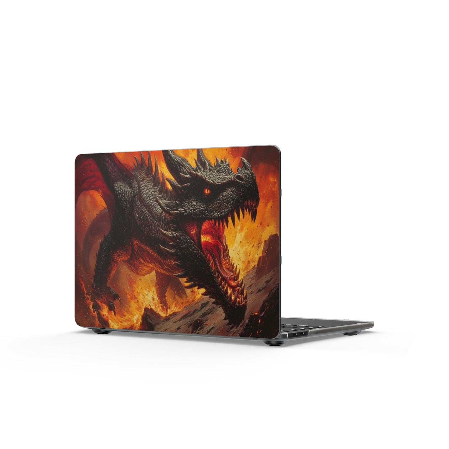 Fiery Dragon Matte MacBook Case — Black Dragon Laptop Cover
