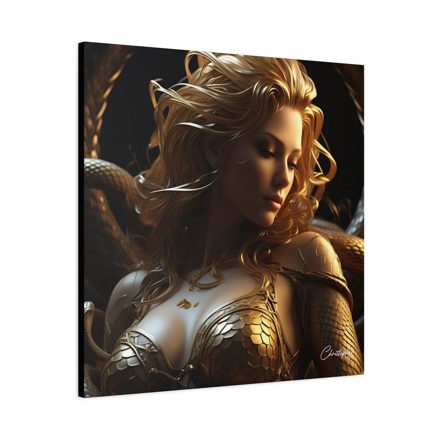 Fantasy Art Canvas Print - Serpent Goddess Home Decor