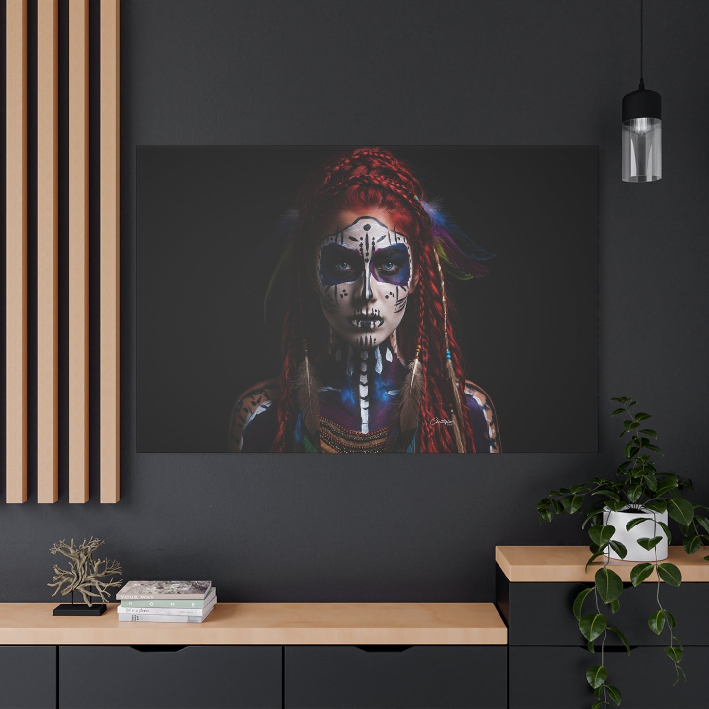 Colorful Tribal Art Canvas Print - Bohemian Home Decor