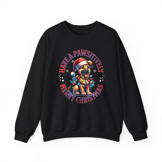 Christmas German Shepard Sweatshirt – "Have a Pawsitively Merry Christmas" Crewneck