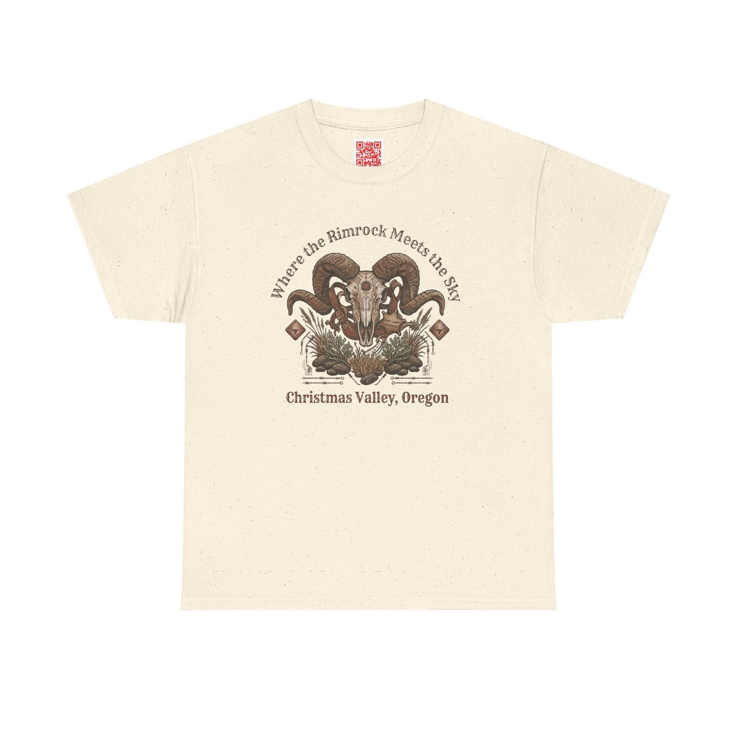 Ram Skull Graphic Tee Double Sided — 'Chestnut Valley, Oregon' Vintage Occult Shirt