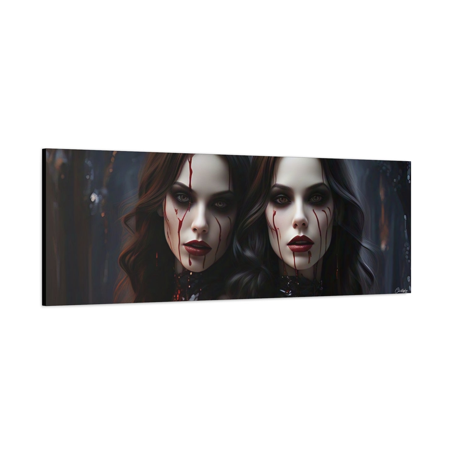 Gothic Vampire Canvas Art, Wall Decor, Horror Artwork, Halloween Home Decor, Spooky Room Accent, Unique Gift Idea