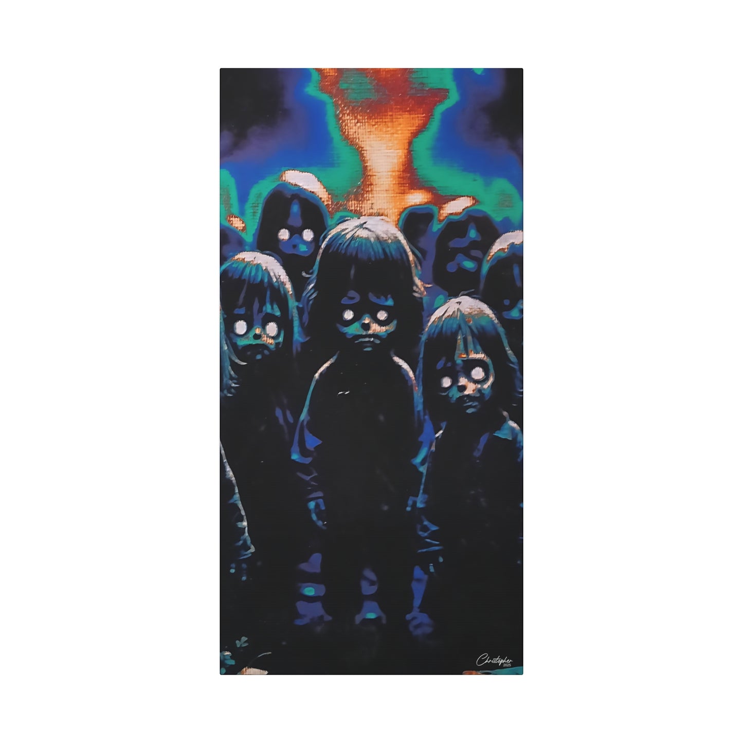 Original Laser Engraved Art, Full Wrapped Edges, Matte Canvas, Stretched, 1.25"