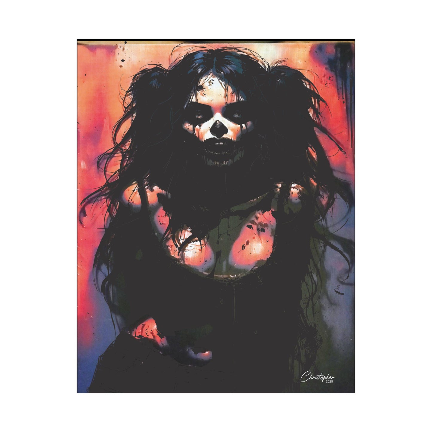 Laser Engraved Original Art Gothic Wall Art Poster, Edgy Home Decor, Alternative Aesthetic Prints, Halloween Decor, Unique Gift Idea