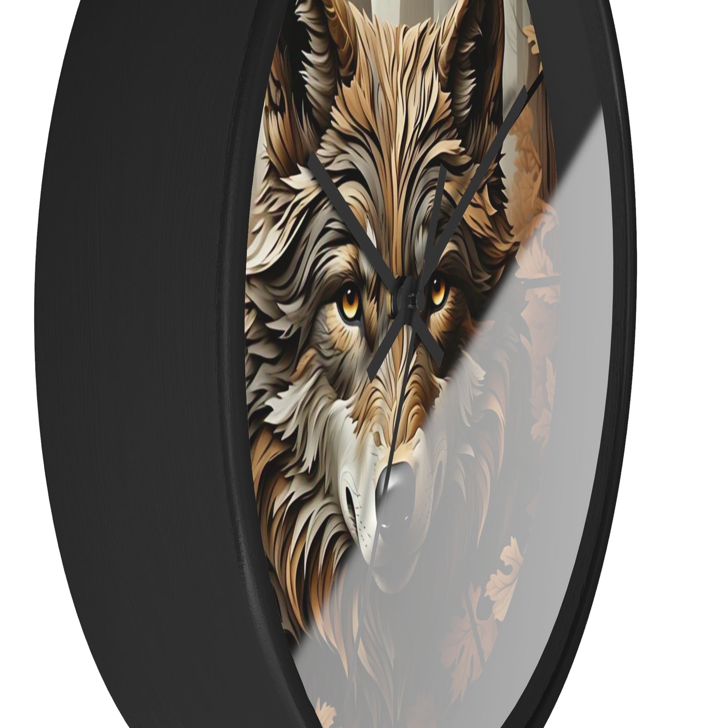 Wolf-Themed Wall Clock | Rustic Home Decor, Animal Lovers Gift, Woodland Lodge Accent, Nature-Inspired Wall Art, Unique Timepiece