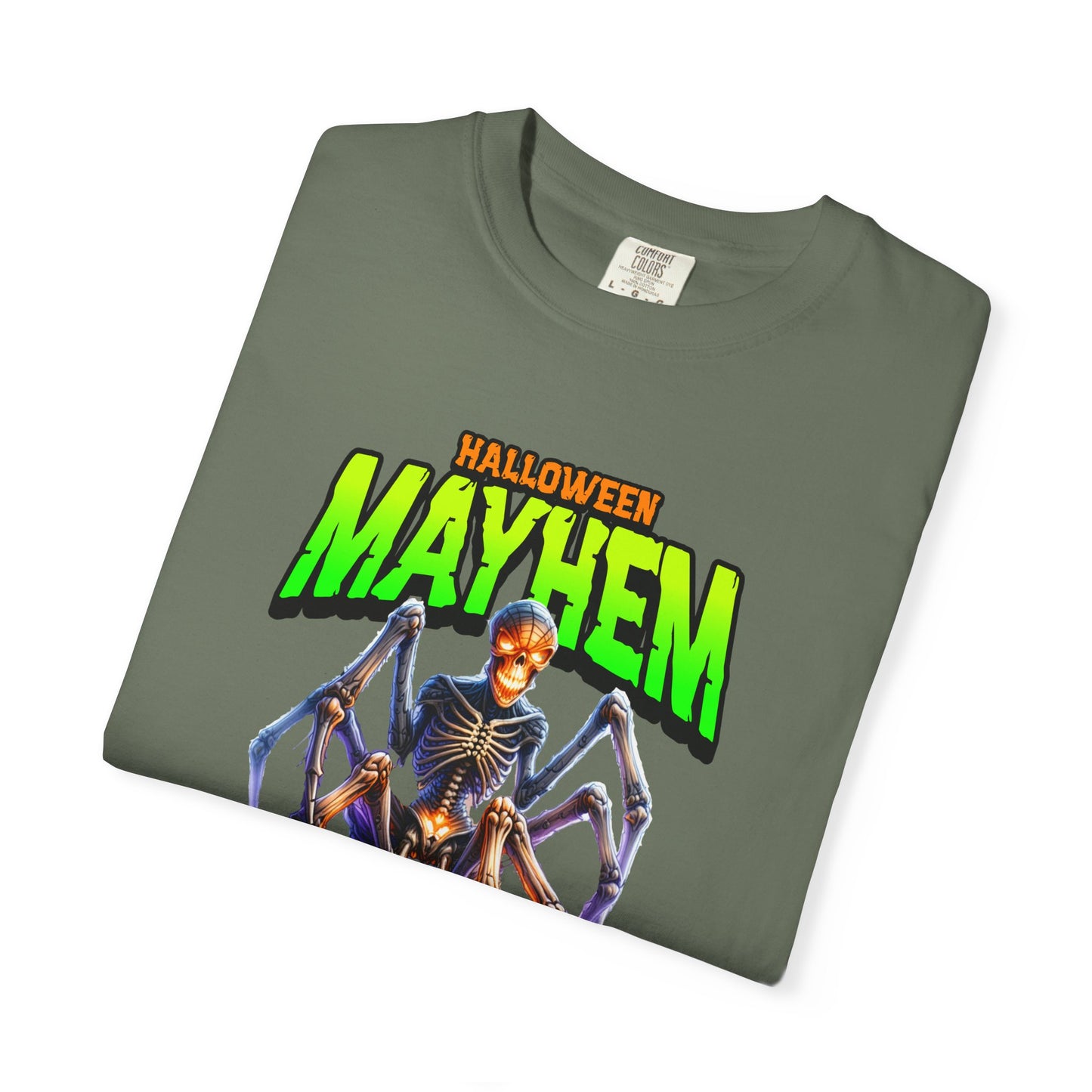 Halloween Mayhem Unisex T-Shirt, Spooky Tee for Men & Women, Perfect for Halloween Parties, Trick or Treat, Eerie Vibes, Unique Costume