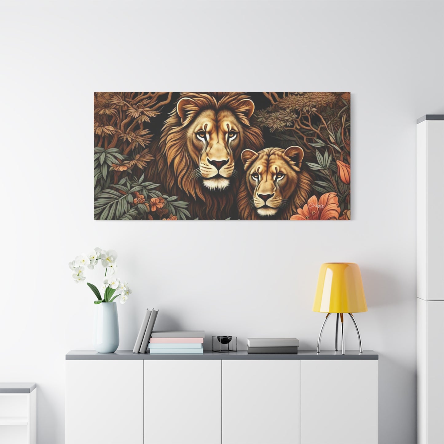 Majestic Lion Family Canvas Wall Art, Animal Lovers Decor, Wildlife Home Accent, Gift for Nature Enthusiasts, Meaningful Family Art