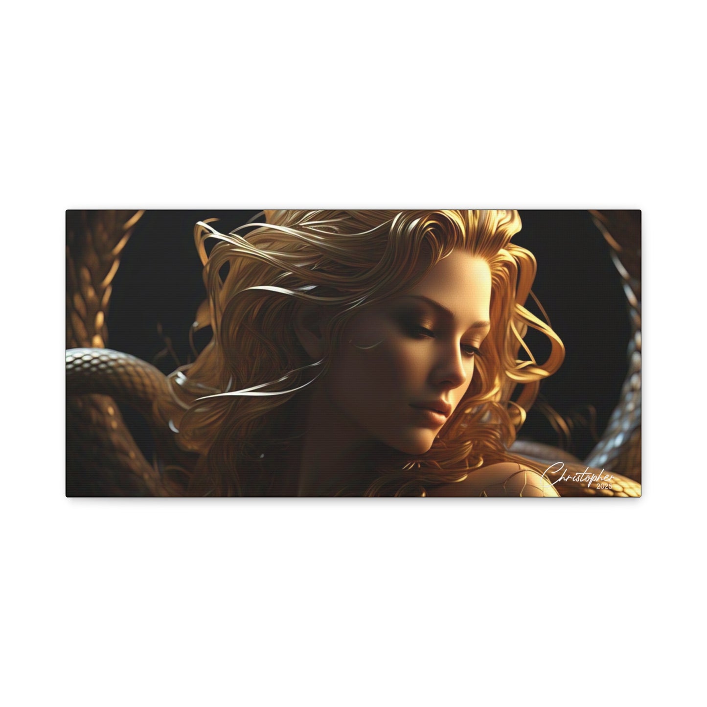 Fantasy Art Canvas Print - Serpent Goddess Home Decor