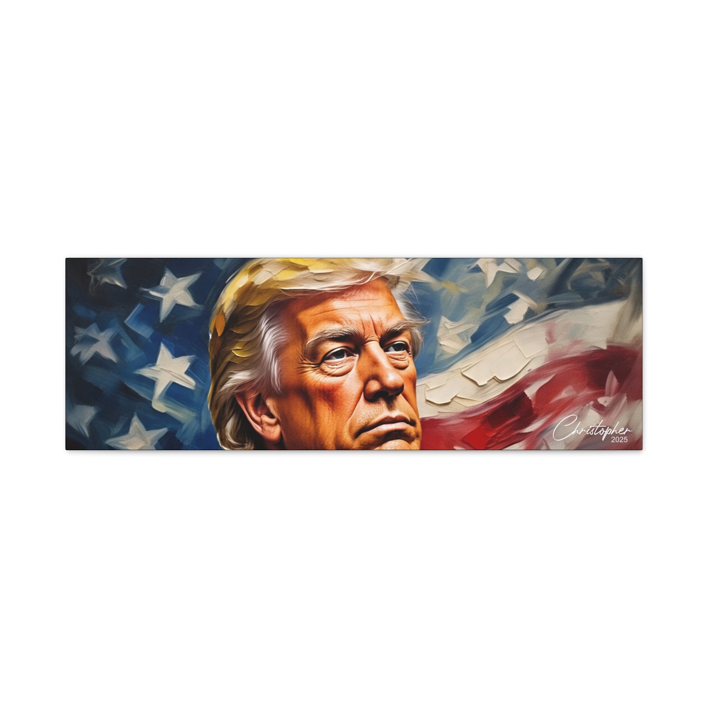 Patriotic Canvas Art, Stretched Wall Decor, Home Office, Gifts for Republicans, Political Enthusiasts, Americana Artwork