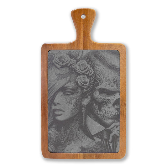 Engraved Gothic Couple Charcuterie Board