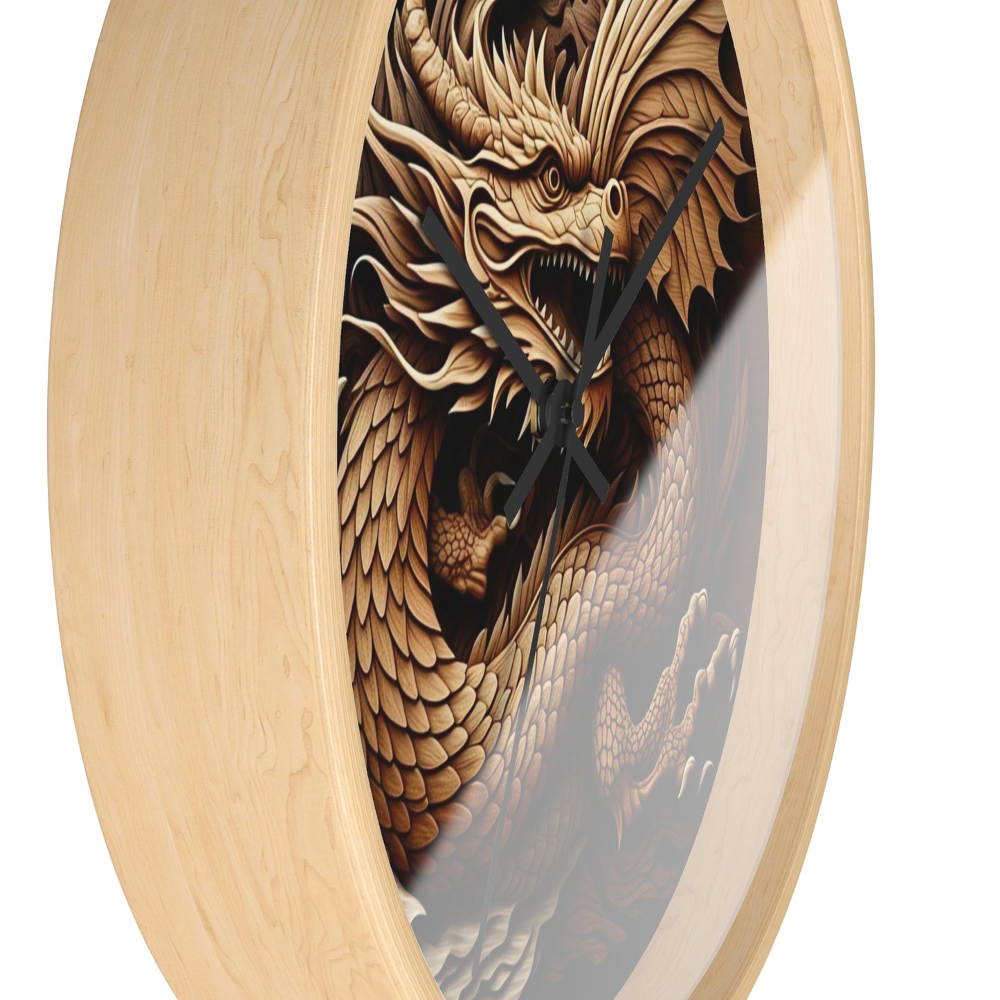 Dragon Carved Wall Clock, Fantasy Home Decor, Unique Gift for Him, Asian Art Clock, Dragon Clock for Festival Decoration