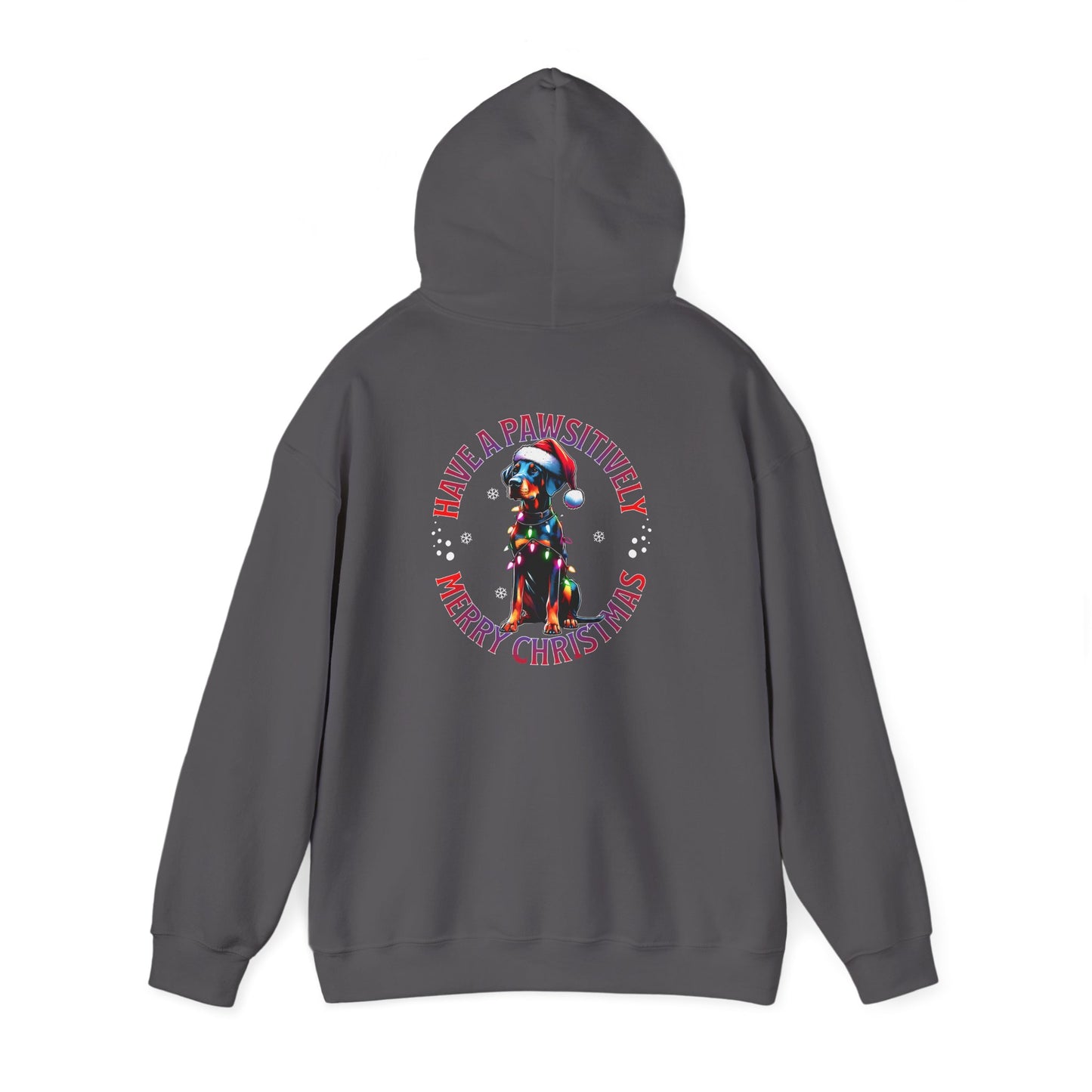Christmas Pack Dobie Hoodie — “Have a Pawsitively Merry Christmas” Festive Dog Sweatshirt