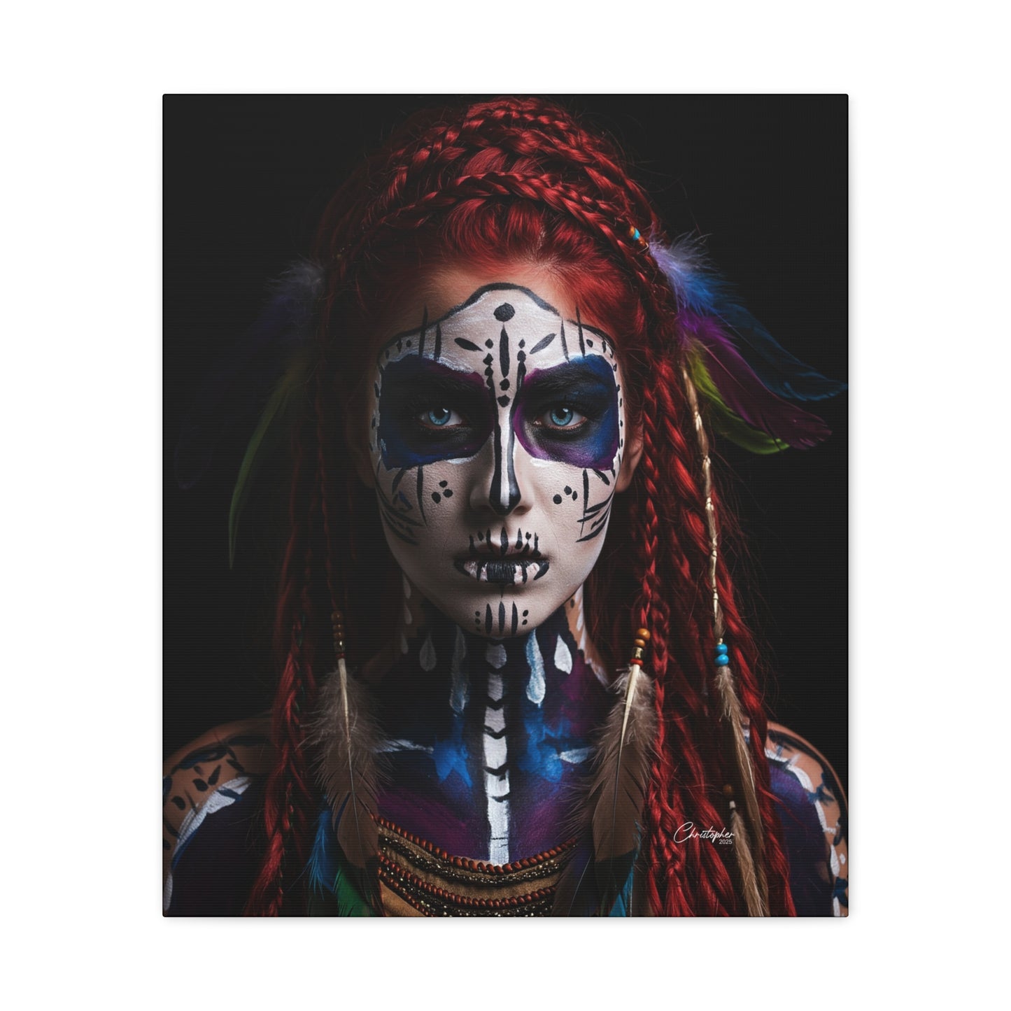 Colorful Tribal Art Canvas Print - Bohemian Home Decor