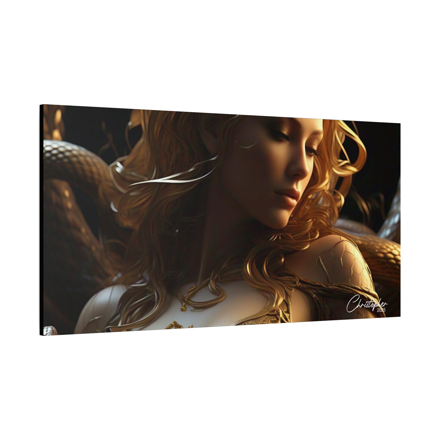 Fantasy Art Canvas Print - Serpent Goddess Home Decor