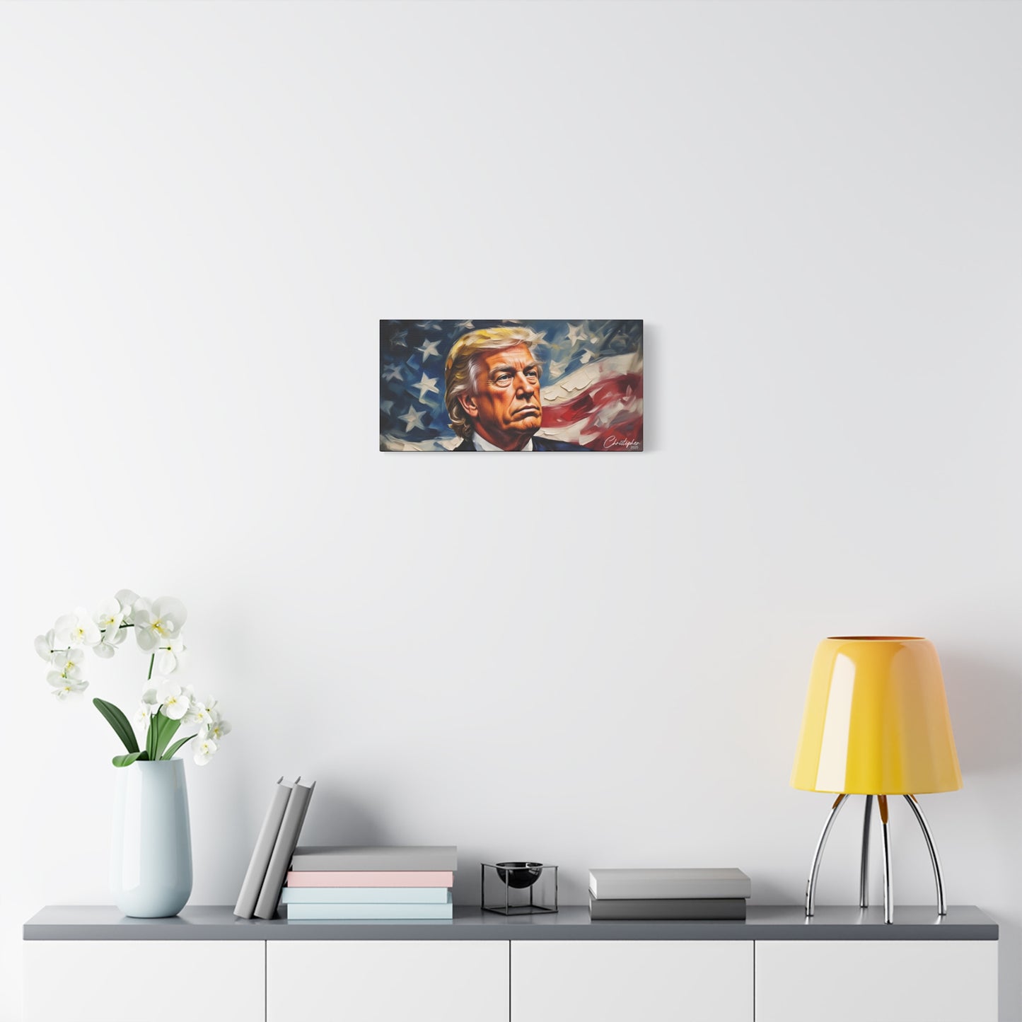 Patriotic Canvas Art, Stretched Wall Decor, Home Office, Gifts for Republicans, Political Enthusiasts, Americana Artwork