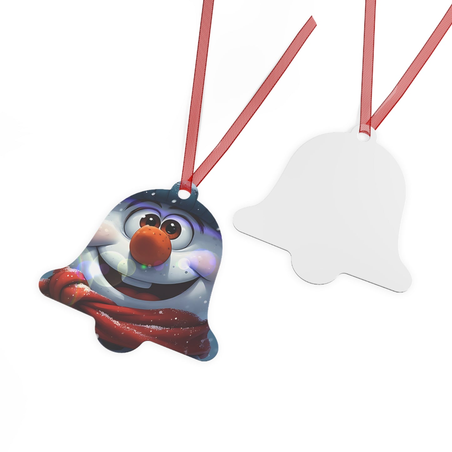 Festive Snowman Bell Metal Ornament — Cute Holiday Tree Decoration