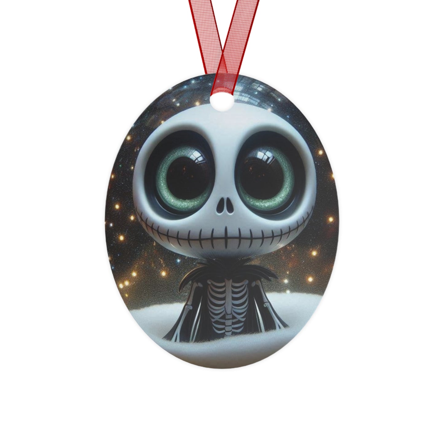 Cute Skeleton Bell Metal Ornament — Spooky Holiday Decoration