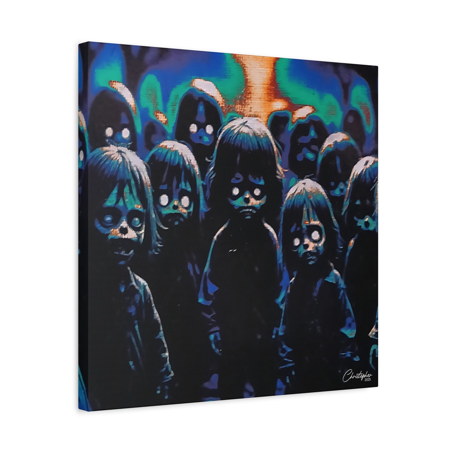 Original Laser Engraved Art, Full Wrapped Edges, Matte Canvas, Stretched, 1.25"