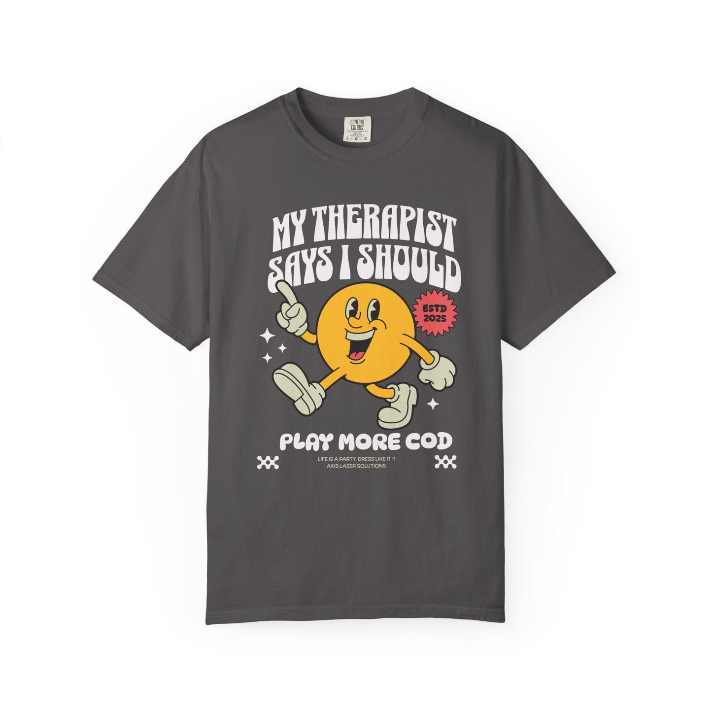 Play More COD T-Shirt, Unisex Garment-Dyed Tee, Gamer Gift, Fun Relaxed Style, Casual Brag Tee, Therapy Humor Shirt