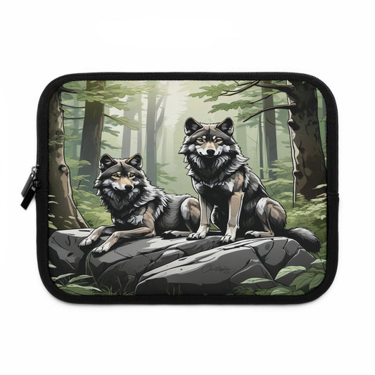 Wolf Pack Laptop Sleeve, Laptop Case, Wildlife Sleeve, Forest Animal Laptop Bag, Gift for Nature Lovers, Eco-Friendly Tech Sleeve