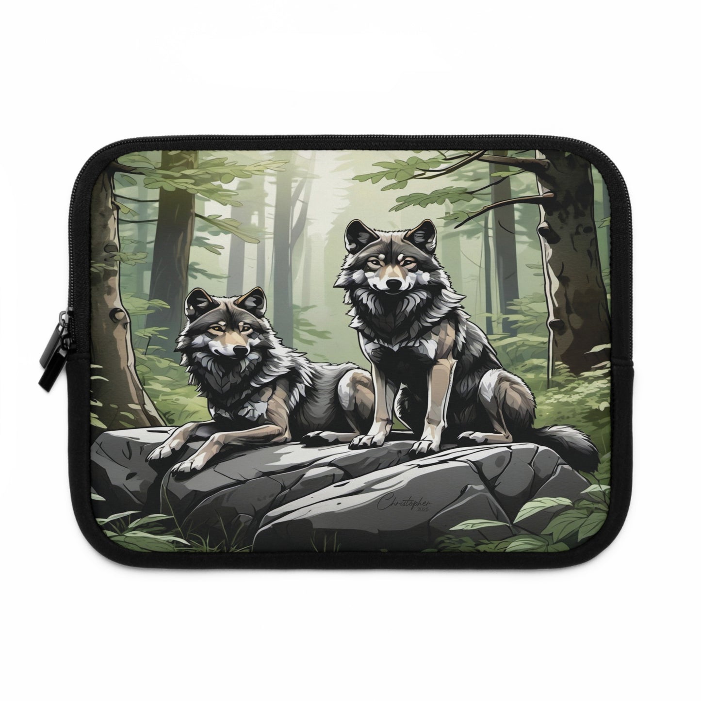 Wolf Pack Laptop Sleeve, Laptop Case, Wildlife Sleeve, Forest Animal Laptop Bag, Gift for Nature Lovers, Eco-Friendly Tech Sleeve