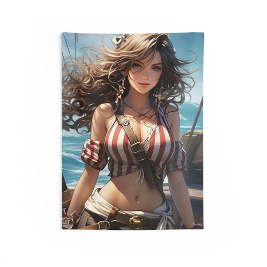 Pirate-Themed Wall Tapestry, Boho Home Decor, Bedroom Wall Art, Nautical Decor, Perfect for Pirate Lovers, Gift for Maritime Enthusiasts