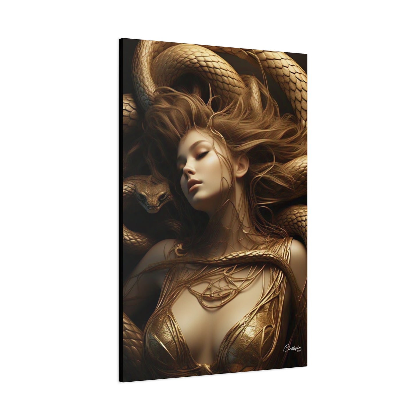 Goddess of Serpents Canvas Art - Stretched Matte Wall Decor