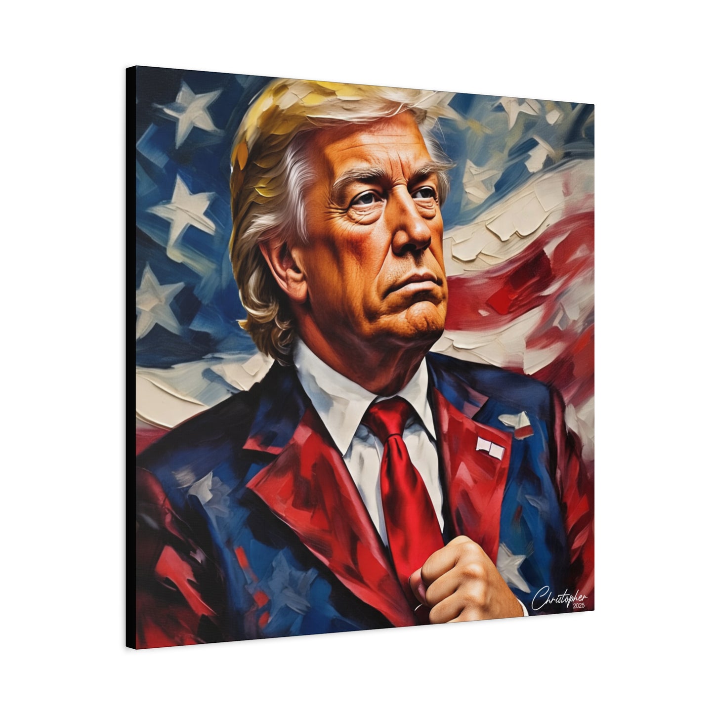 Patriotic Canvas Art, Stretched Wall Decor, Home Office, Gifts for Republicans, Political Enthusiasts, Americana Artwork