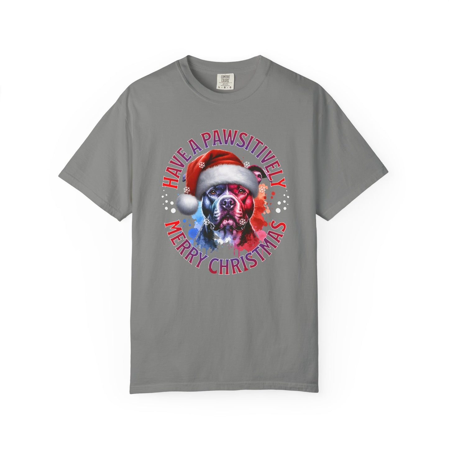 Have a Pawsitively Merry Christmas Pit Bull T-Shirt — Santa Dog Holiday Tee