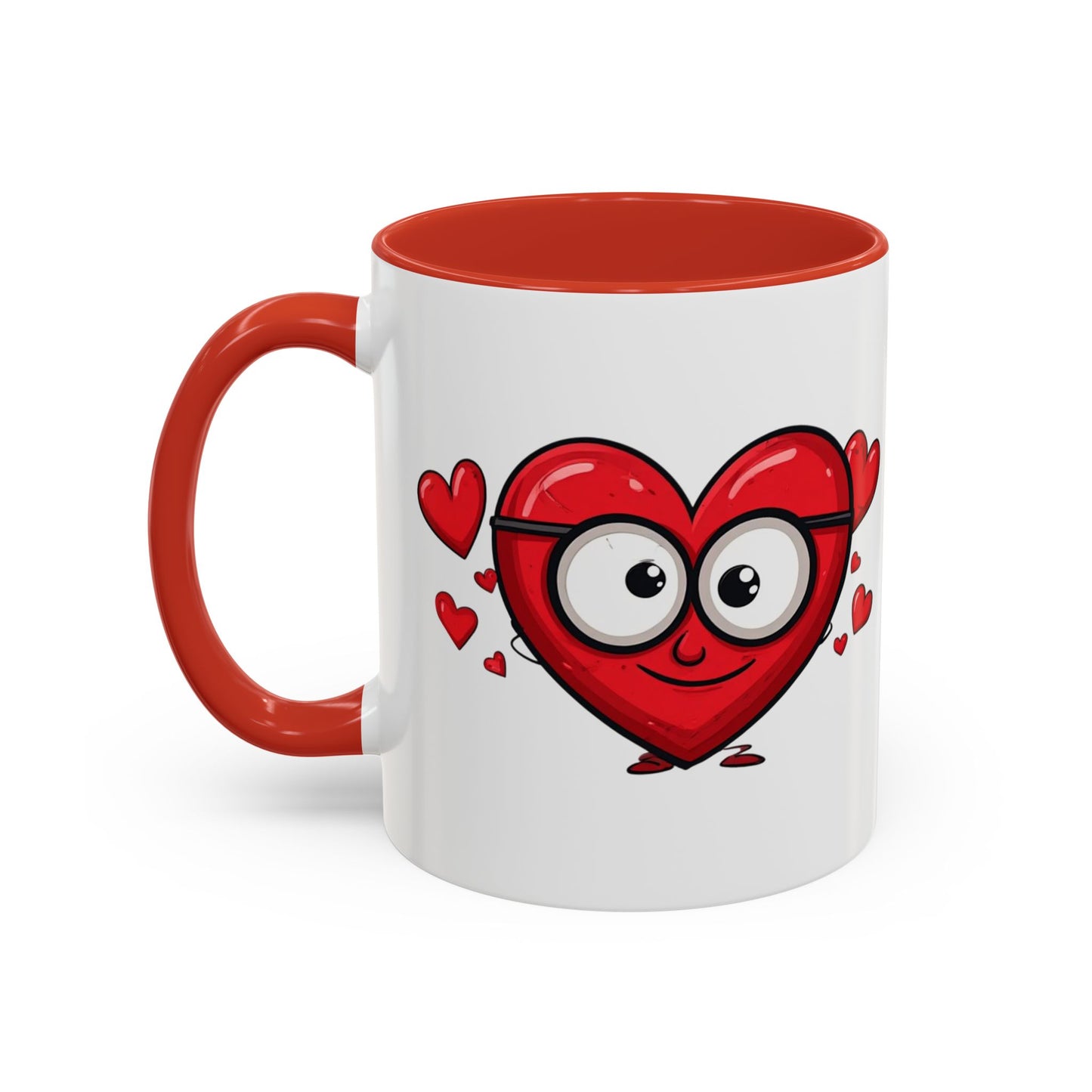 Cute Cartoon Heart Coffee Mug — Valentine Love Accent Mug (11/15oz)