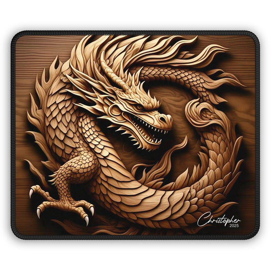 Dragon-Themed Gaming Mouse Pad, Unique Office Decor, Dragon Enthusiast Gift, Gaming Desk Accessory, Fantasy Mouse Pad