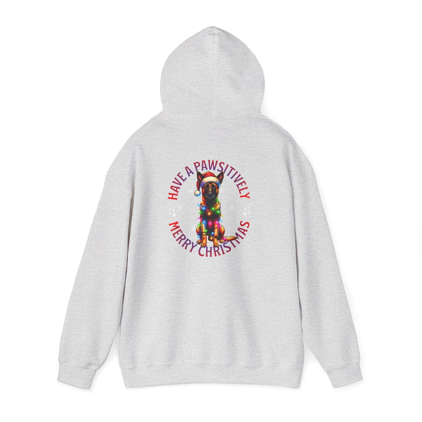 Christmas Pack Belgium Malinois Hoodie — 'Have a Pawsitively Merry Christmas' Holiday Sweatshirt