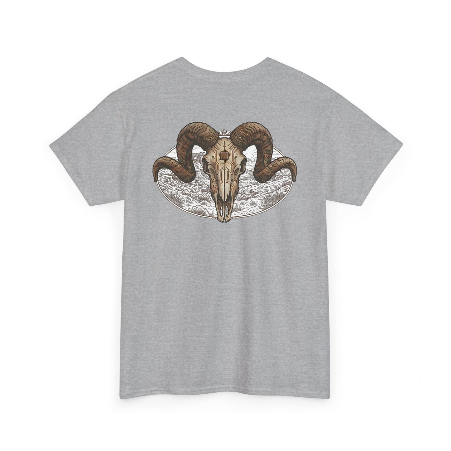 Ram Skull Graphic Tee Double Sided — 'Chestnut Valley, Oregon' Vintage Occult Shirt