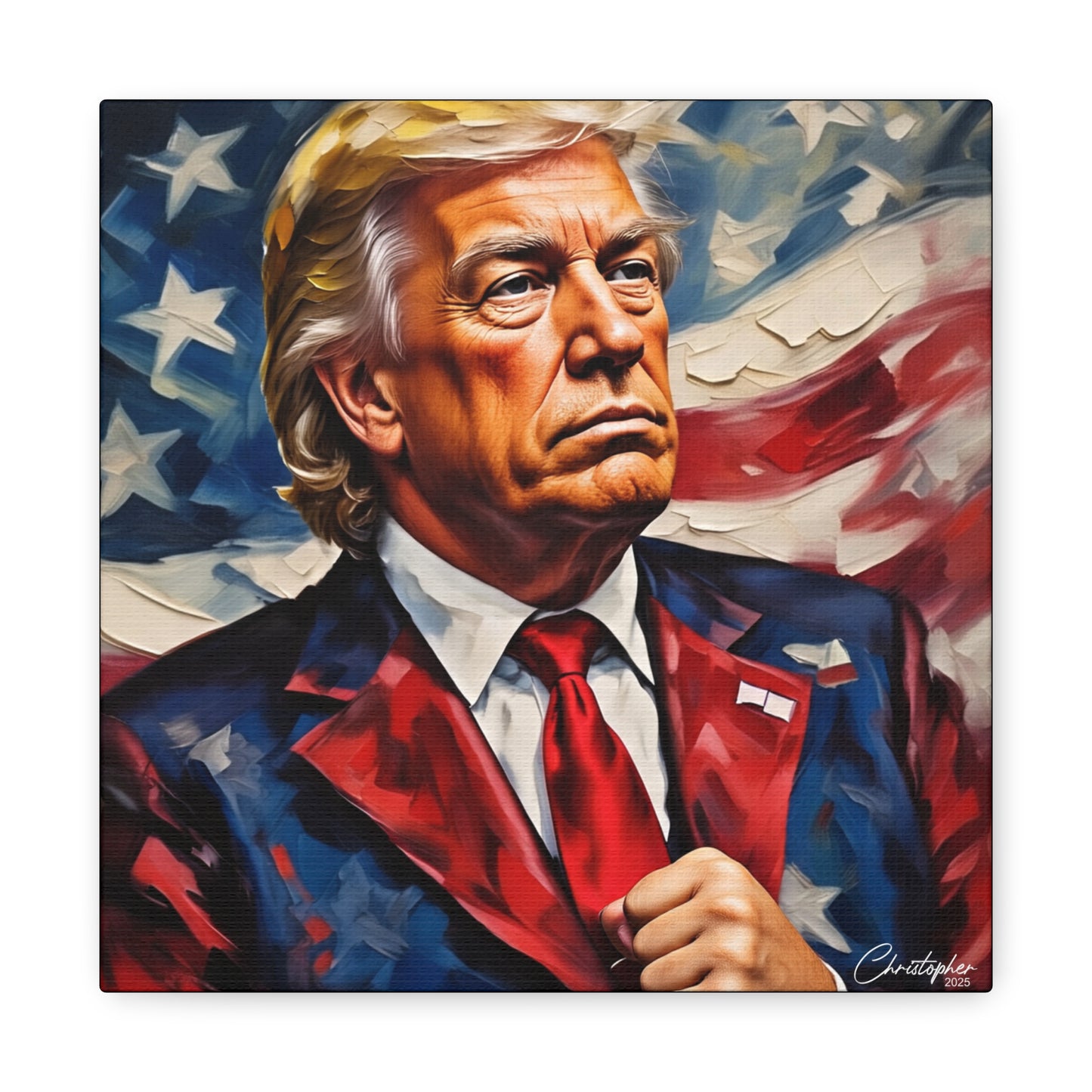 Patriotic Canvas Art, Stretched Wall Decor, Home Office, Gifts for Republicans, Political Enthusiasts, Americana Artwork