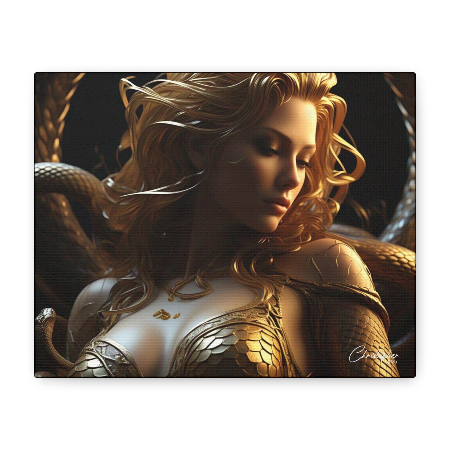 Fantasy Art Canvas Print - Serpent Goddess Home Decor