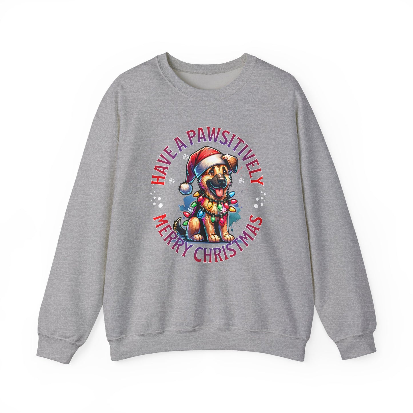Christmas German Shepard Sweatshirt – "Have a Pawsitively Merry Christmas" Crewneck