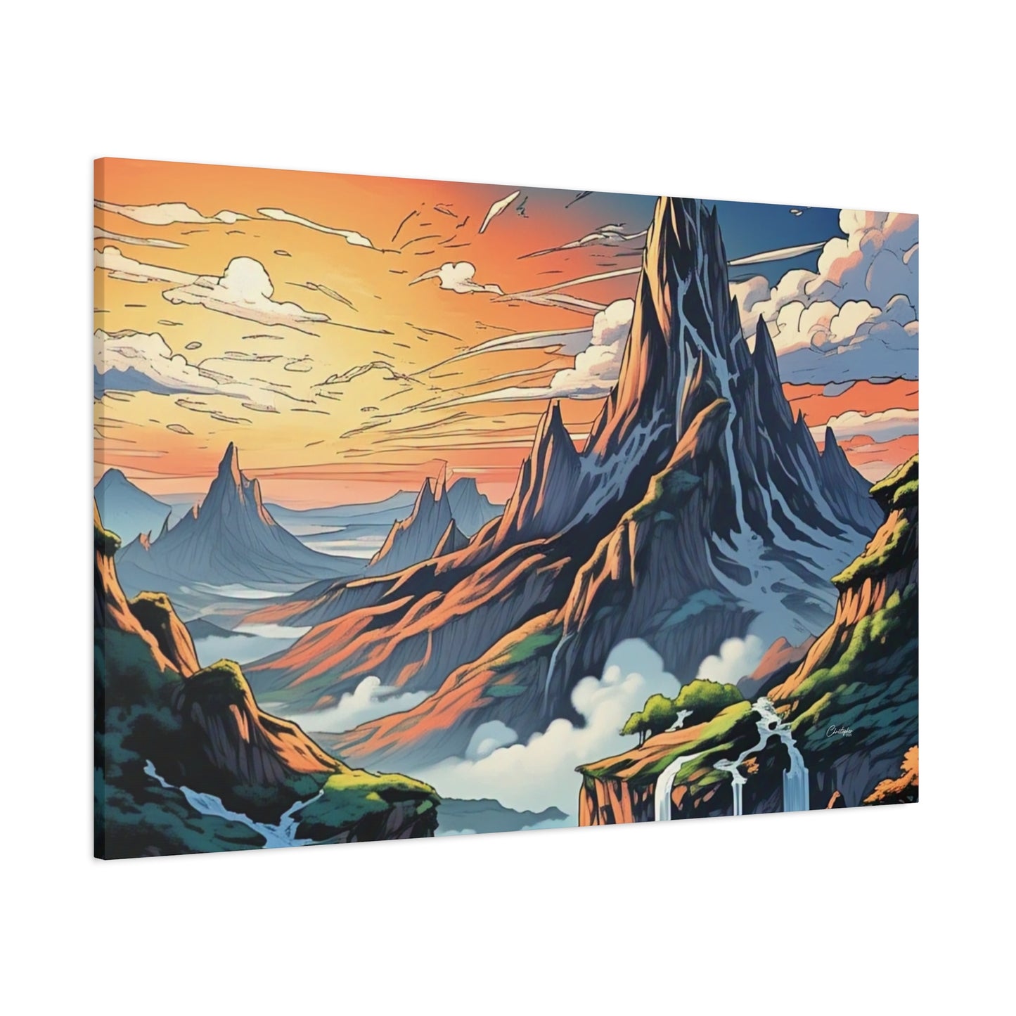 Stretched Canvas Art Print, Mountain Sunrise Landscape Decor, Wall Art for Home, Gift for Nature Lovers, Perfect for Living Room, [...]