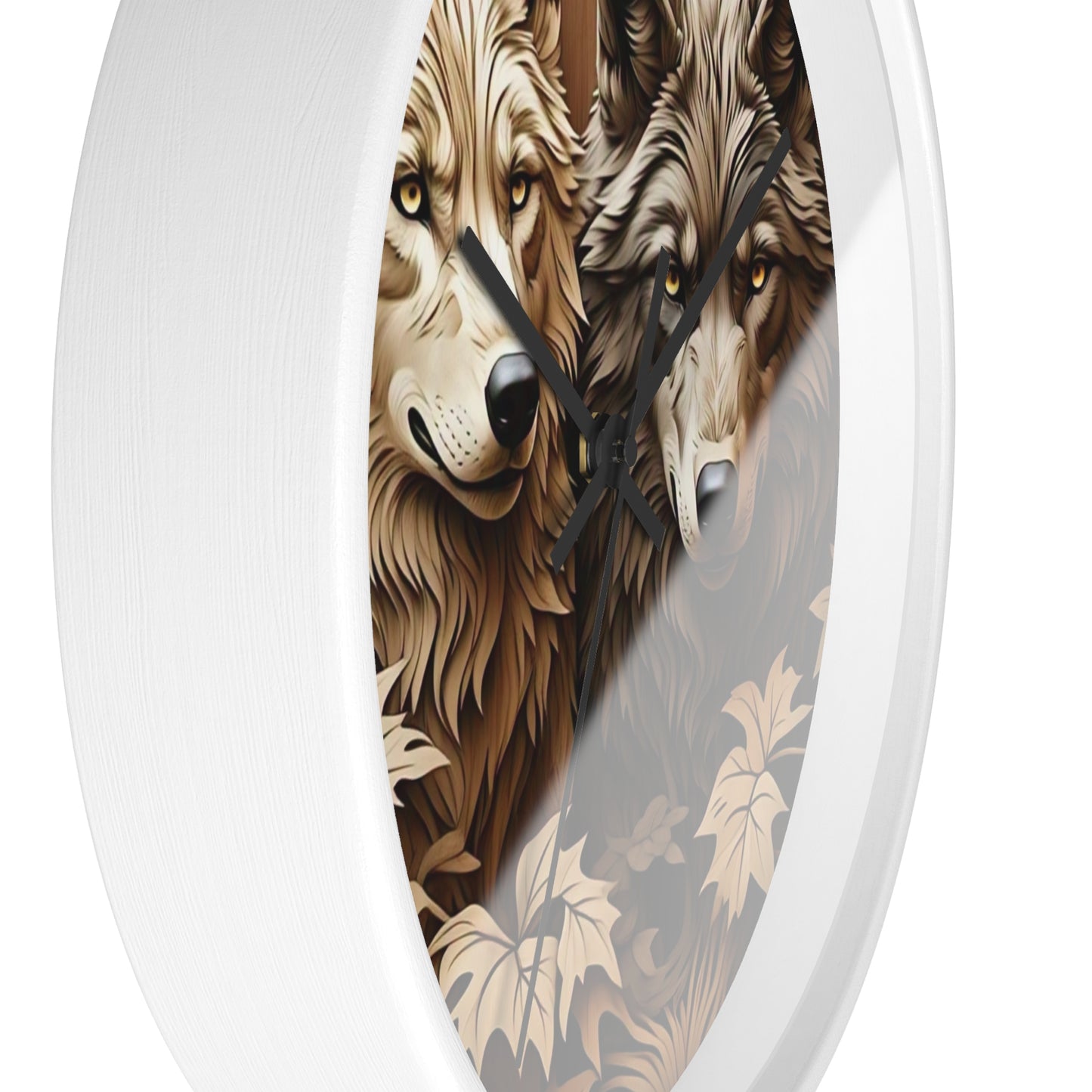Rustic Wolf Wall Clock - Nature Inspired Home Decor, Animal Lover Gift, Woodland Themed Clock, Cozy Farmhouse Decor, Unique Gift Idea